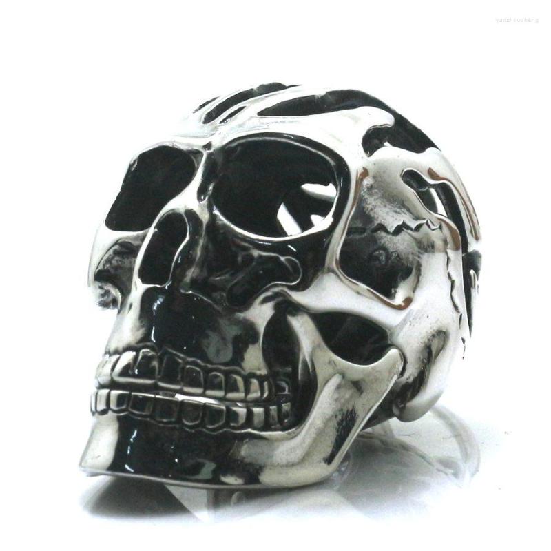 

Pendant Necklaces Men Boy 316L Stainless Steel Cool Hollow Out Flaming Biker Big Skeleton Neacklace Chain