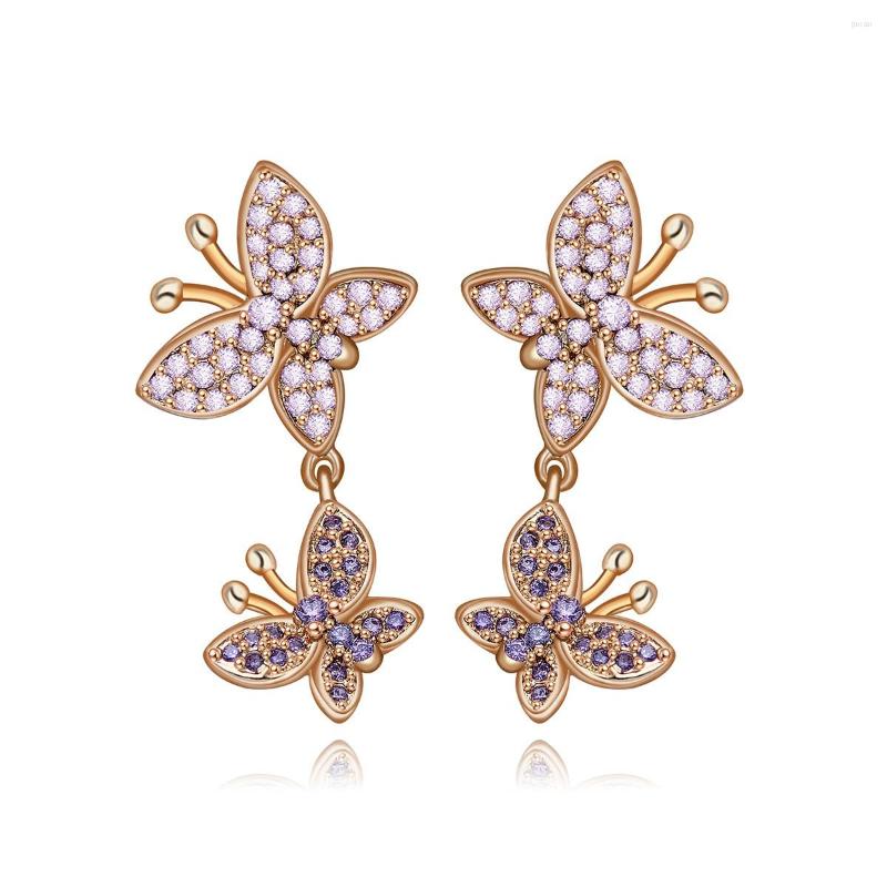 

Stud Earrings Color Zircon Butterfly Style Glam Fashion Good Jewerly For Women 2023 Gift In 925 Sterling Silver Super Deal