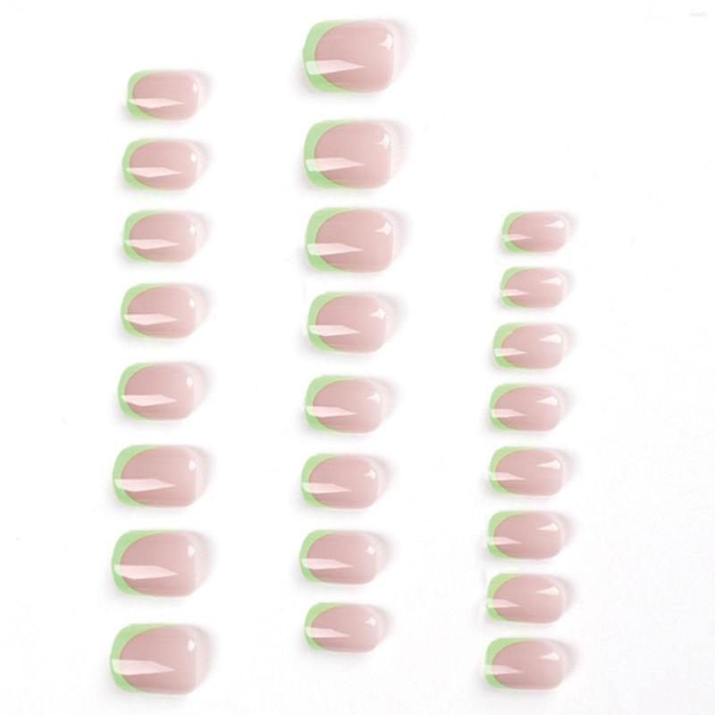 

False Nails 24Pcs Reusable Fake Solid Durable Girls For Stylish Home DIY, Tea