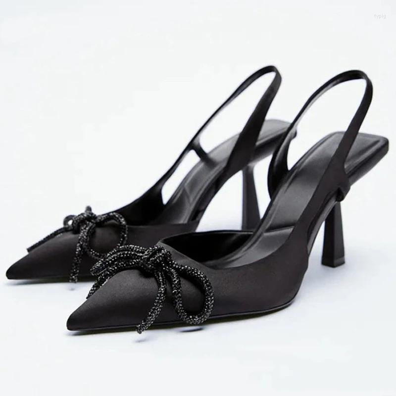

Sandals TRAF Womens Heels Pumps Summer 2023 Butterfly Stiletto Slingback High Woman Heeled Wedding Shoes Female Black, Green