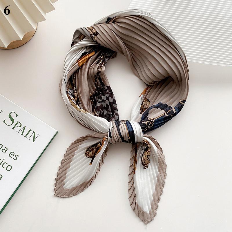 

Scarves 2023 Brand Crinkle Scarf Women Silk Satin Square Neck Tie Hand Wirst Female Headscarves Bandana Shawl Leopard Hair Foulard