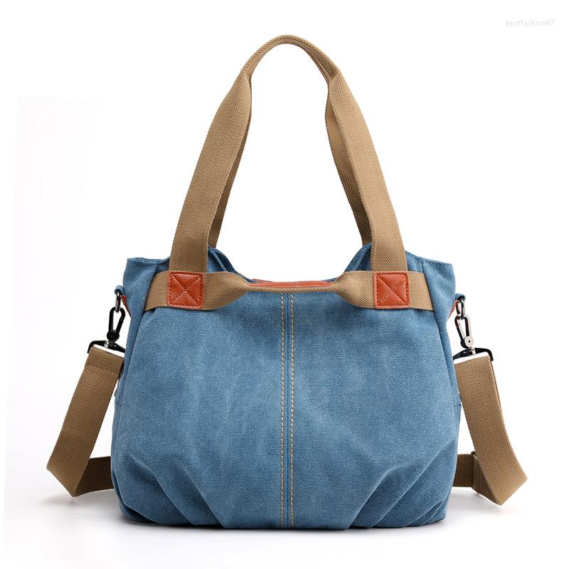 

Evening Bags Canvas Women Handbags Casual Vintage Shoulder Bag Large Capacity Crossbody Brand Designer Female Tote, Black