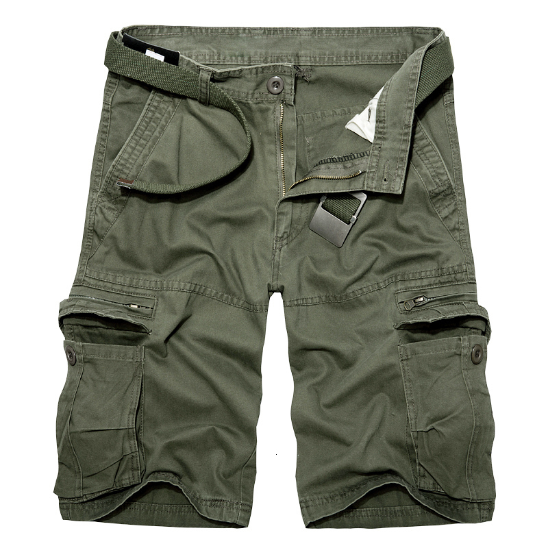 

Men's Shorts Summer Mens knee Length Cotton Army Cargo Shorts Men Casual Shorts multi-pocket loose shorts Bermuda Trousers drop 230414, Soil army