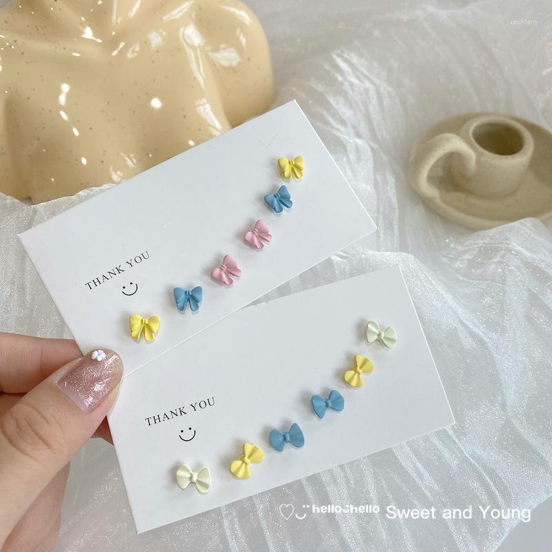 

Stud Earrings Fashion Cute Summer Color Bow Set Combination Candy Super Fairy Niche Trend
