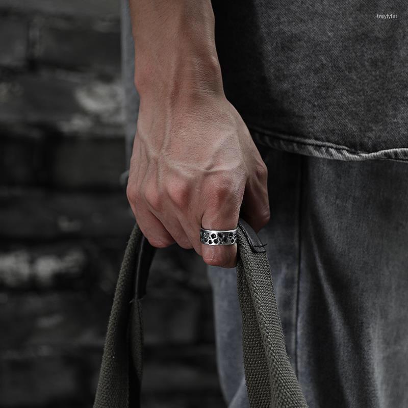 

Cluster Rings Original Hand-forged "Hundred Ghosts Night Walk" Skeleton Ring Men's Tide Domineering Retro Single Custom Tail