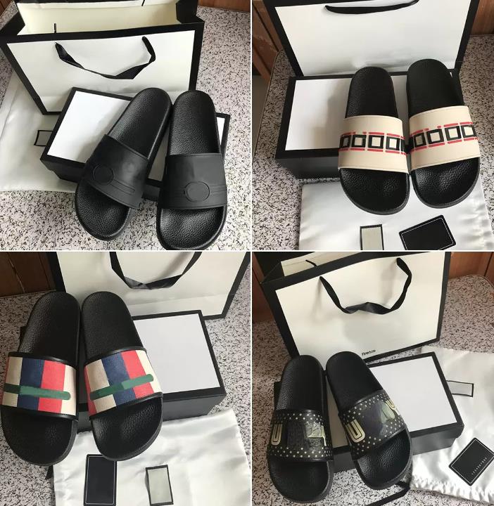 

Designer luxury classic men's and women's sandals buckle metal leather flat beach slippers black flip flop