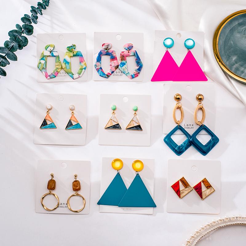 

Dangle Earrings Korean Fashion Bohemia Drop For Women Statement Geometric Acrylic Female Earring Wedding 2023 Jewelry