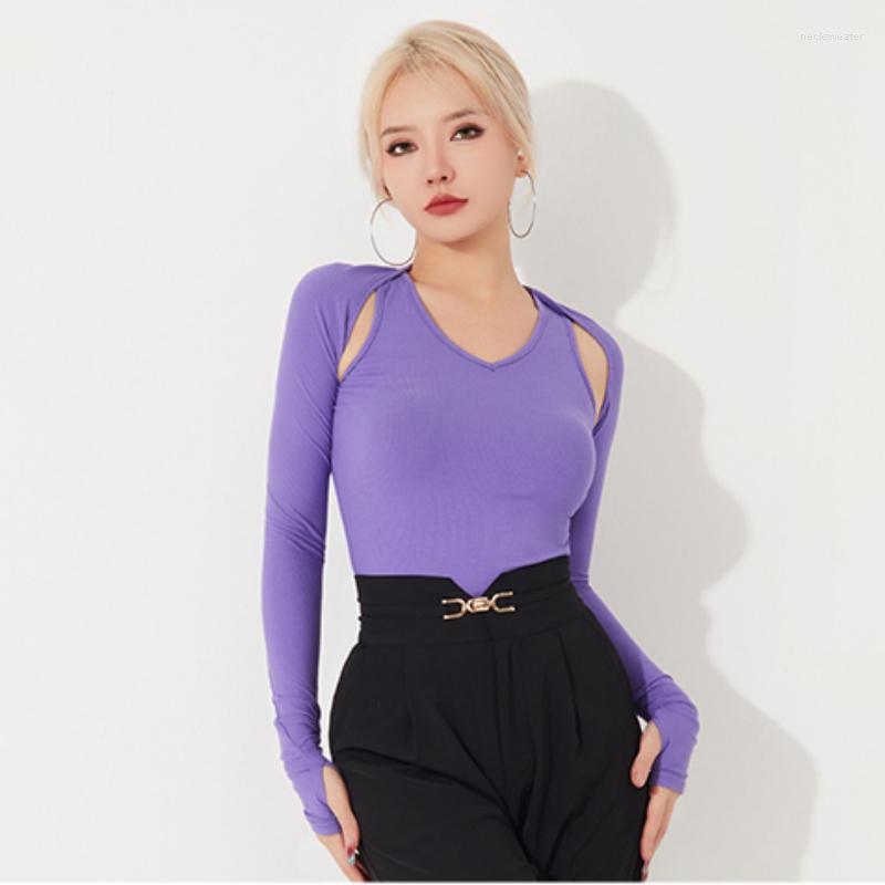 

Stage Wear 2023 Spring Long Sleeve Latin Dance Clothes Ballroom Dancewear Cha Samba Rumba Tops Costumes NY09 B10028, Black bodysuit