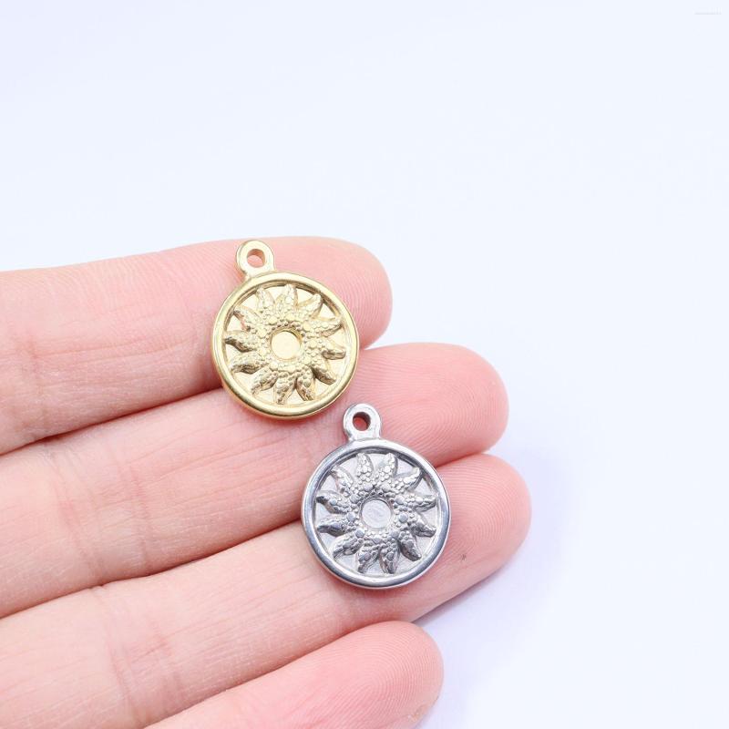 

Charms 5pcs 15mm Wholesell Stainless Steel High Quality Sun Anti Allergic Girl Pendant DIY Jewelry Necklace Earrings Unfading