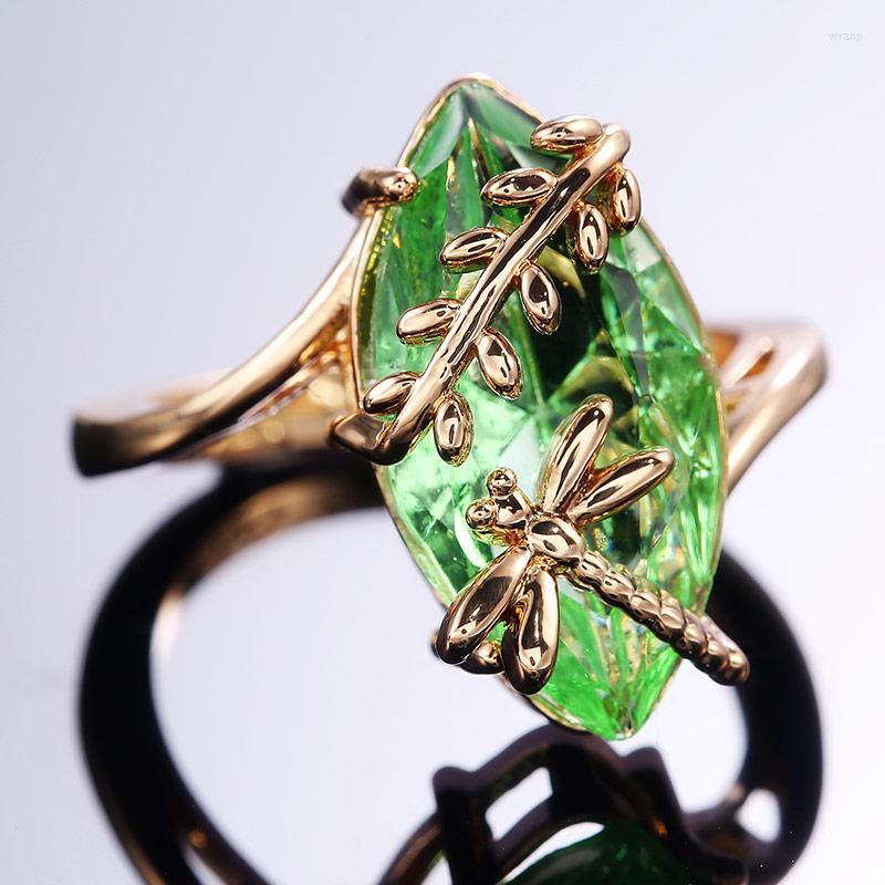 

Cluster Rings CAOSHI Insect Dragonfly Flying Oval Zirconia Crystal Finger Creative Design Fashion Trend Gift Woman's Jewelry