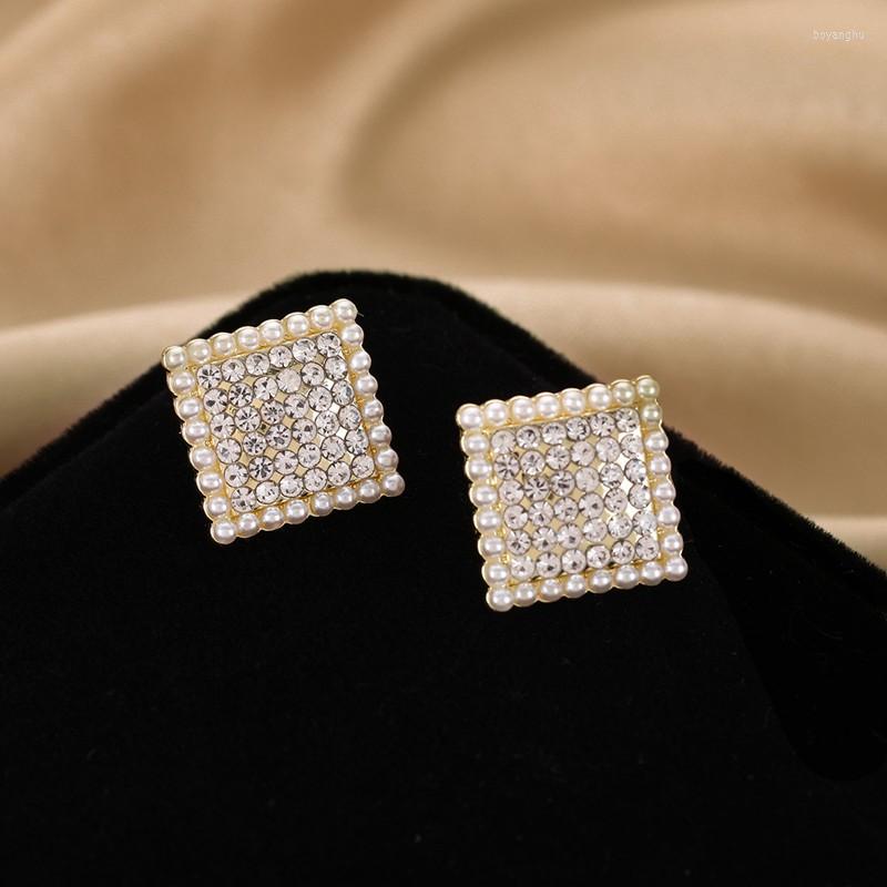 

Stud Earrings 2023 Korean Fine Senior Fashion Geometric Pearl Women Jewelry Girl's Accessories