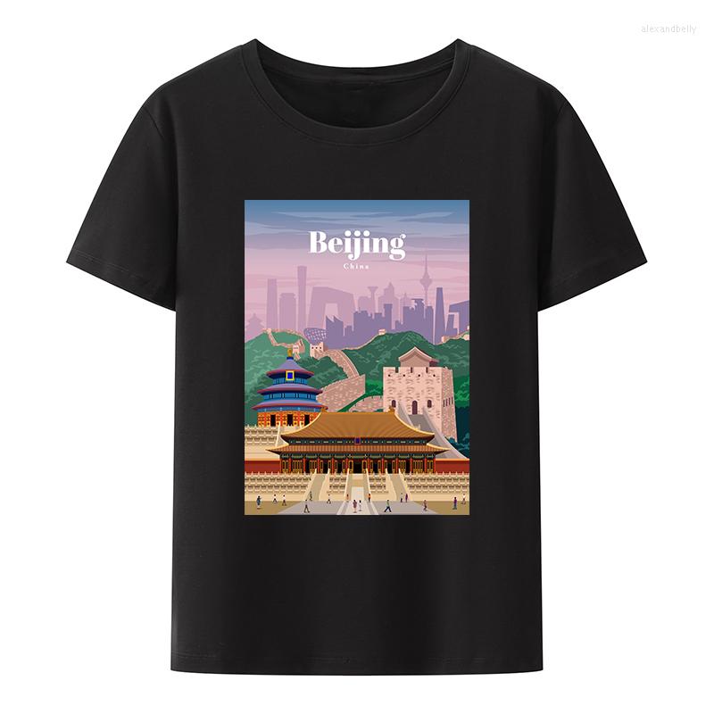 

Men' T Shirts Beijing China Tourism Commemoration Cotton T-shirt Anime Style Pattern Men' T-shirts Man Tees Y2k Clothes Casual Street, 0610474