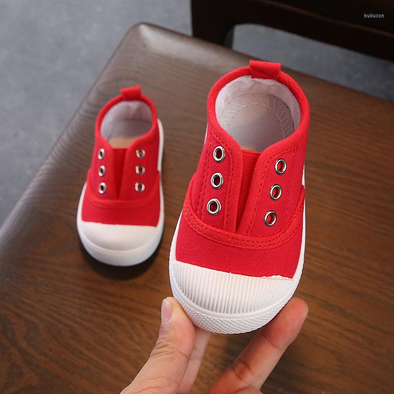 

Athletic Shoes Spring And Autumn 2023 Flat Canvas Children Boys Girls Sports Children's Baby Light Shoes1 2 3 4 5 6years, Red.