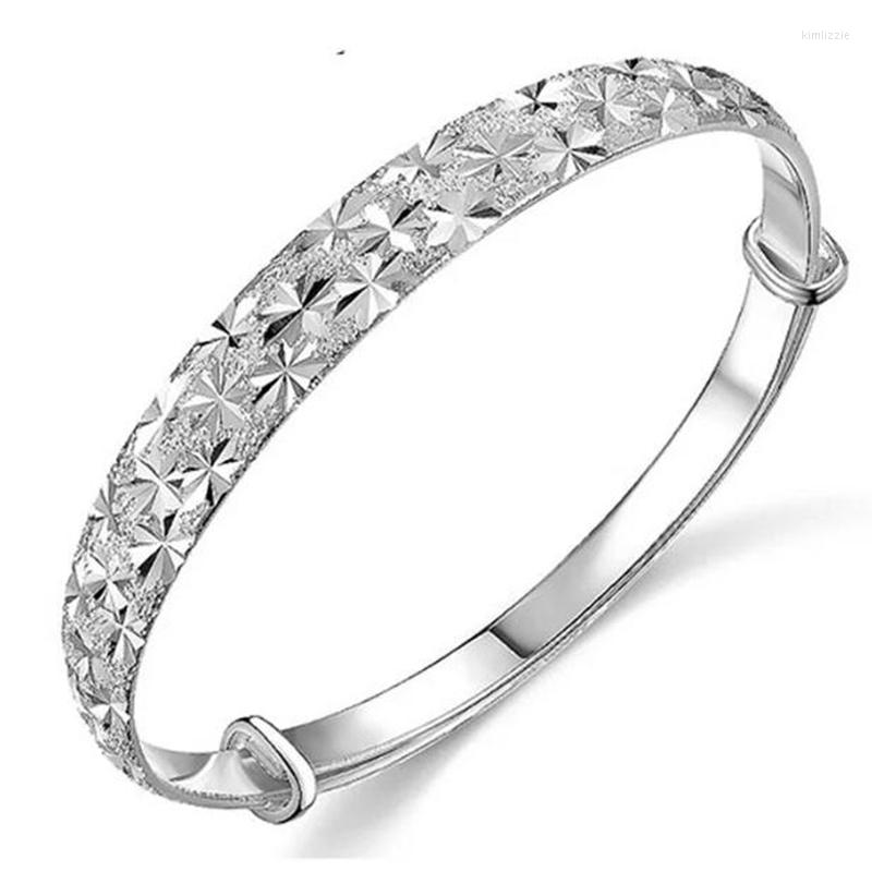 

Charm Bracelets Plated 925 Sterling Silver Original Romantic Gypsophila Star Bangles For Women Adjustable Bracelet Fashion Party Wedding