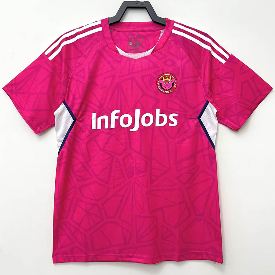 

2023 2024 Porcinos FC soccer jerseys 23 24 sevens Kings League Chicharito Ronaldinho pique football shirts Home Pink camisetas futbol maillot foot uniforms