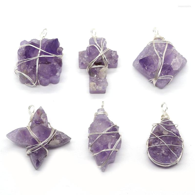 

Charms Natural Stone Imitation Amethyst Healing Pendant Irregular Gemstone For DIY Jewelry Making Necklace Accessories Wholesale