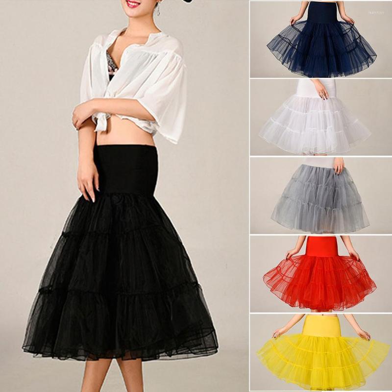 

Skirts Bridal Petticoat Solid Color Multi Layers See-through Mesh Big Hem Cosplay Vintage High Waist Wedding Crinoline For Party, Black