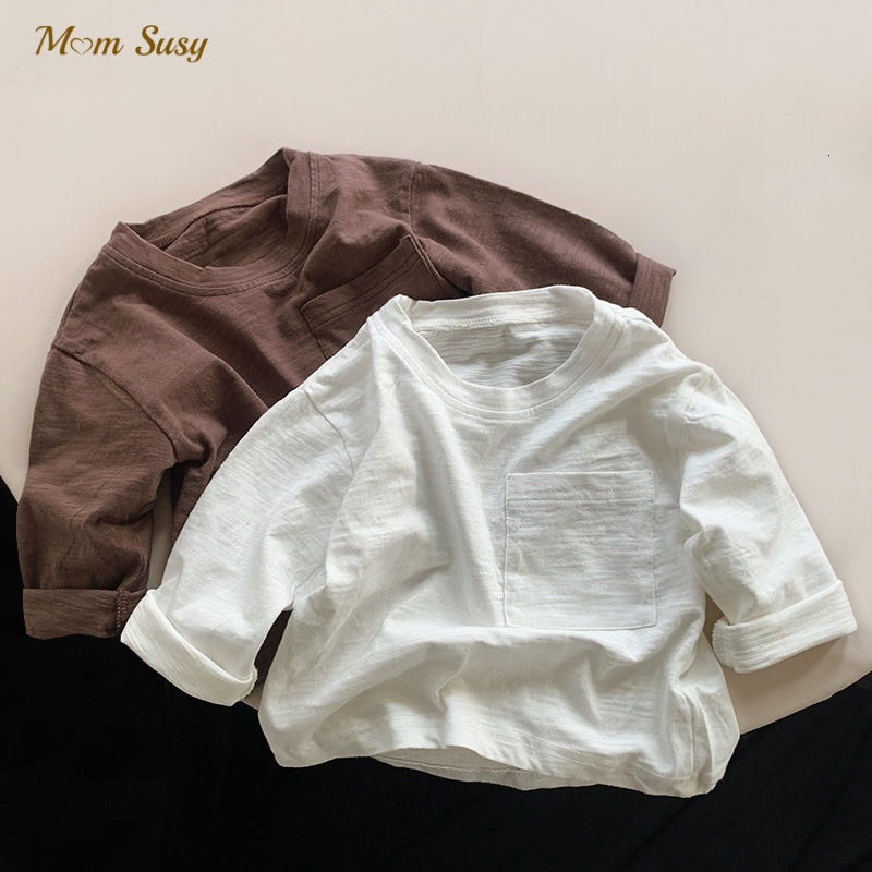 

T-shirts Fashion Baby Boy Girl Cotton T-Shirt Long Sleeve Summer Spring Autumn Infant Toddler Child Sweatshirt Tee Top Baby Clothes 1-5Y 230414, Khaki