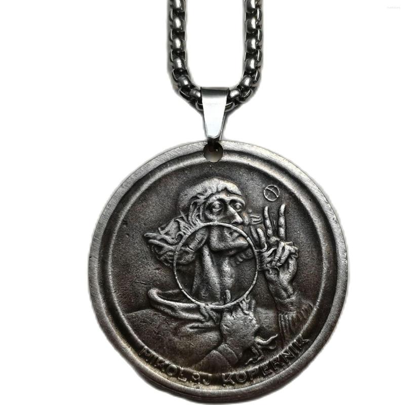 

Pendant Necklaces Vintage Ancient Coin Silver Plated Man / Women Jewelry P0043
