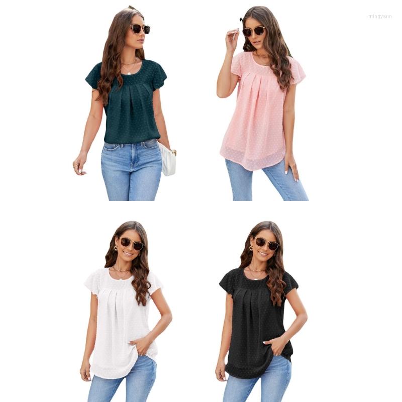 

Women' T Shirts Womens Loose Puff Short Sleeve Tops Casual T-Shirt Solid T-Shirts Blouses Babydoll O-Neck, Pink