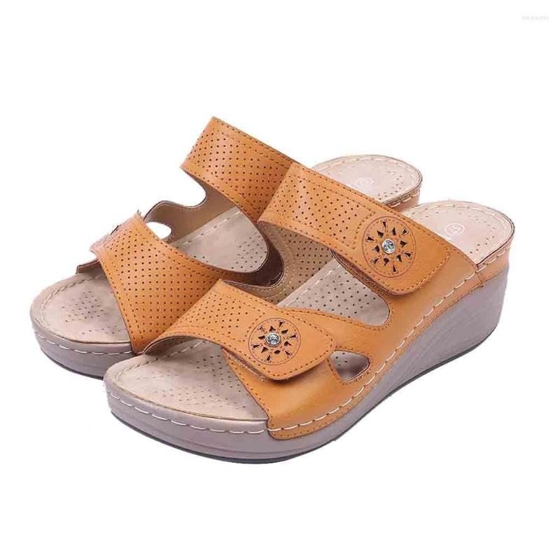 

Slippers For Women Indoor And Outdoor Wedge Open Toe Sandals Slipper Platform Beach Female Flip Flops Shoes, Yellow