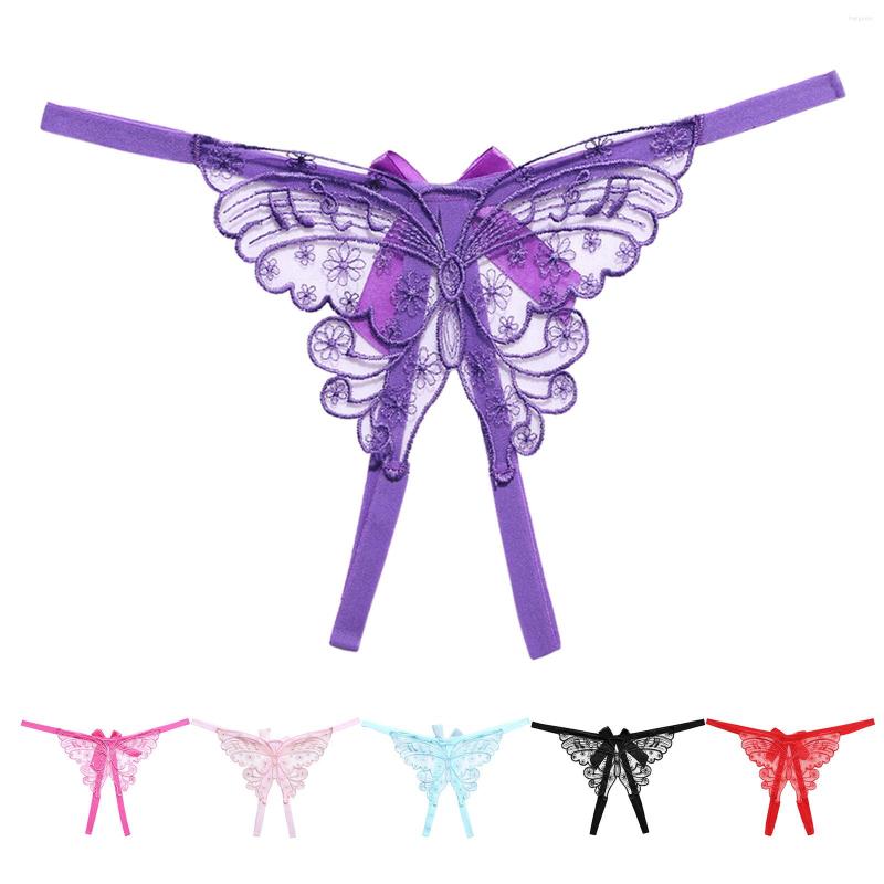 

Women's Panties Crotchless Sexy Lingerie Women's Lace G-strings Crotch Open Thongs Temptation Erotic Women Underwear See-through Pantys, Black