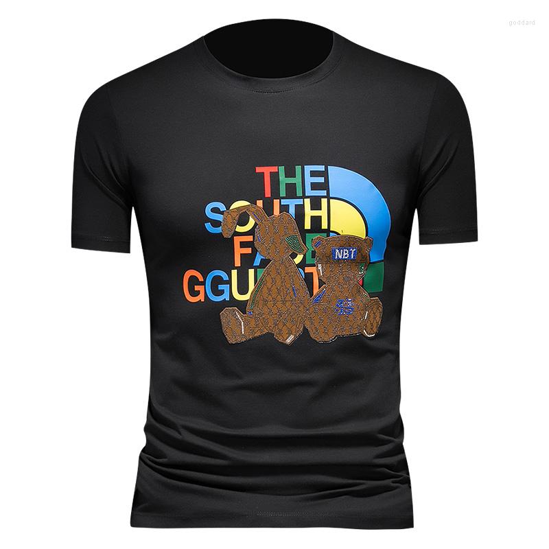 

Men's T Shirts Men's T-Shirt Spring Summer Casual Round Neck Collar Solid Color Slim Fashion Short Sleeve Printed, Black