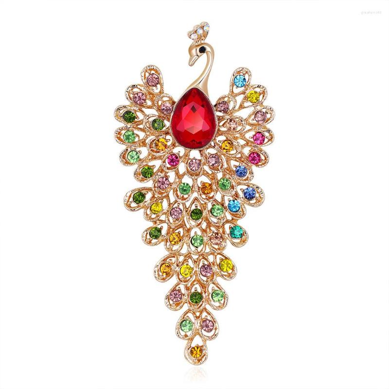 

Brooches Elegant Rhinestone Peacock Animal For Women Fashion Crystal Corsage Wedding Party Jewelry Brooch Pin High Quality