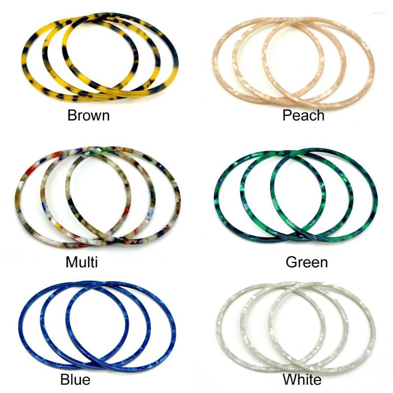 

Bangle 3PCS Tortoiseshell Bracelet Thin And Skinny Round Shape Acetate Plastic Material Tortoise For Women Girls 6 Colors