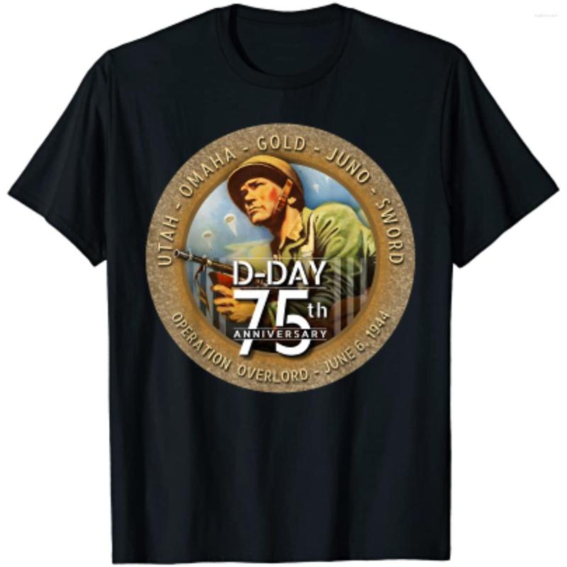 

Men' T Shirts WWII D-Day 75th Anniversary Shirt Invasion Soldier Tee T-Shirt, Black