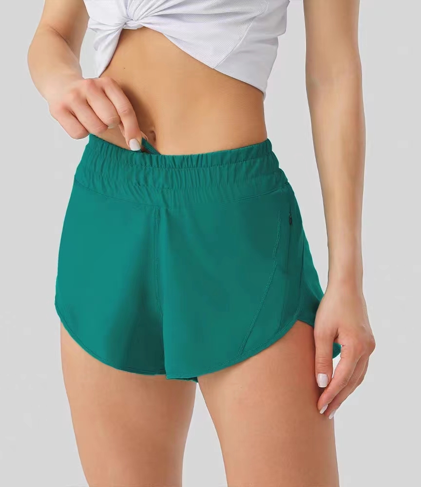 

Designer Womens Shorts Lu Yoga Fit Zipper Pocket High Rise Quick Dry Women Train lululemens Short Loose Style Breathable, Blue