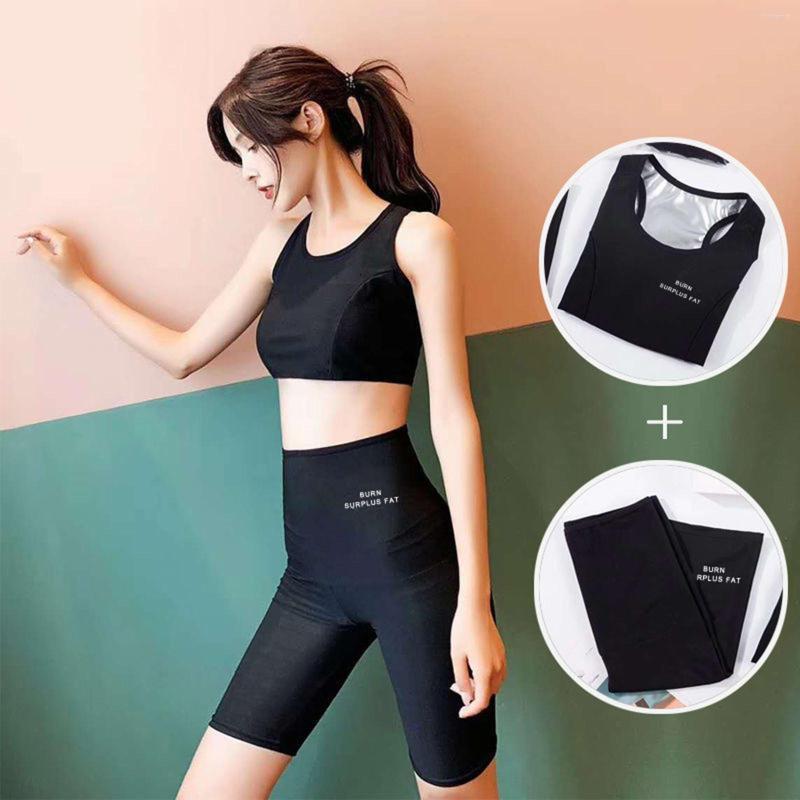 

Women's Shapers Sauna Sweat Shapewear Ed Shorts Knee Pants Workout Sweatsuit Exercise Fitness Gym Suit, Picture shown