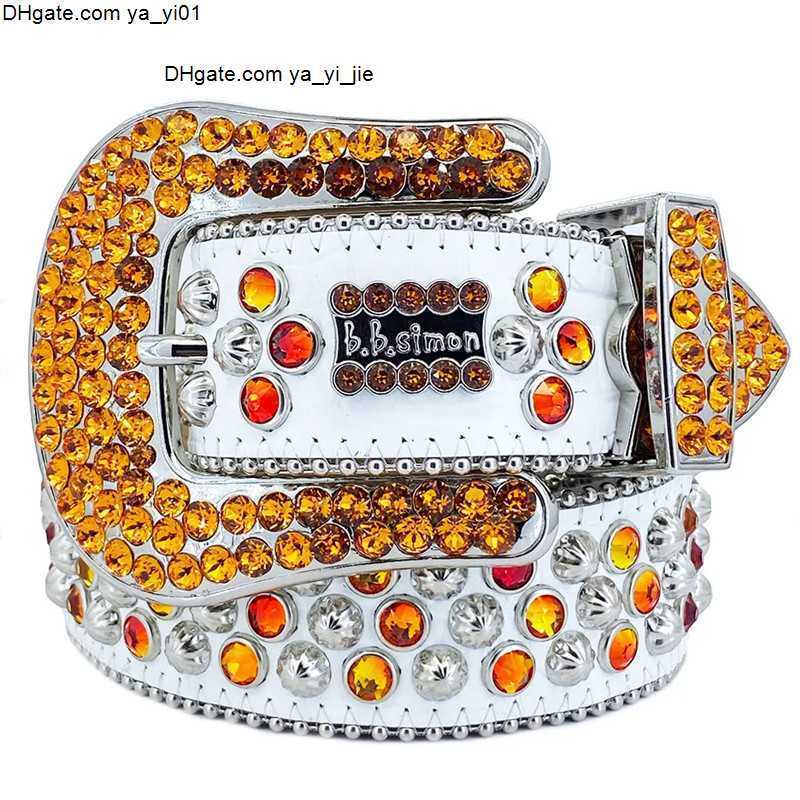 

Fashion Designer Belts Classic Bb Belts simon Mens Womens rhinestone belt with bling rhinestones miss seller, Yellow