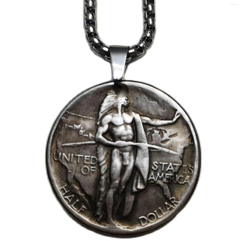 

Pendant Necklaces Vintage Ancient Coin Silver Plated Man / Women Jewelry P0041