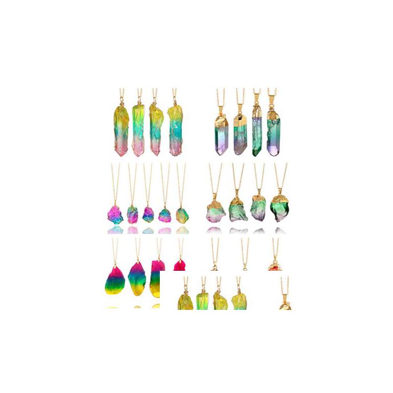 

Pendant Necklaces Colorf Stone Necklace Irregar Natural Ladies Original Winding As Gift Drop Delivery Jewelry Pendants Dhgarden Dhsyl