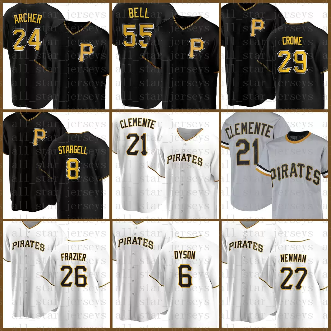 

21 Roberto Clemente Baseball Jersey Pittsburgh Custom Pirates 8 Willie Stargell 55 Josh Bell Starling Marte Chris Archer Kent Tekulve Multi, Jersey(haidao)