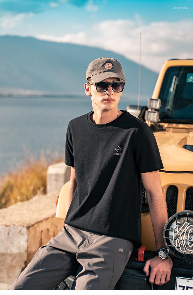 

Men' T Shirts 2720 2023 Heavy Cotton Letter-printed T-shirt Men' Round Neck Short-sleeved, Black