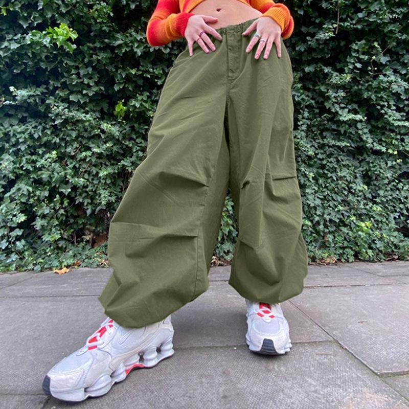 

Women's Pants Wide Leg Women Y2K Fashion American Street Elastic Waist Buckle Retreo Boyfriend Style Casual Long Female, Black