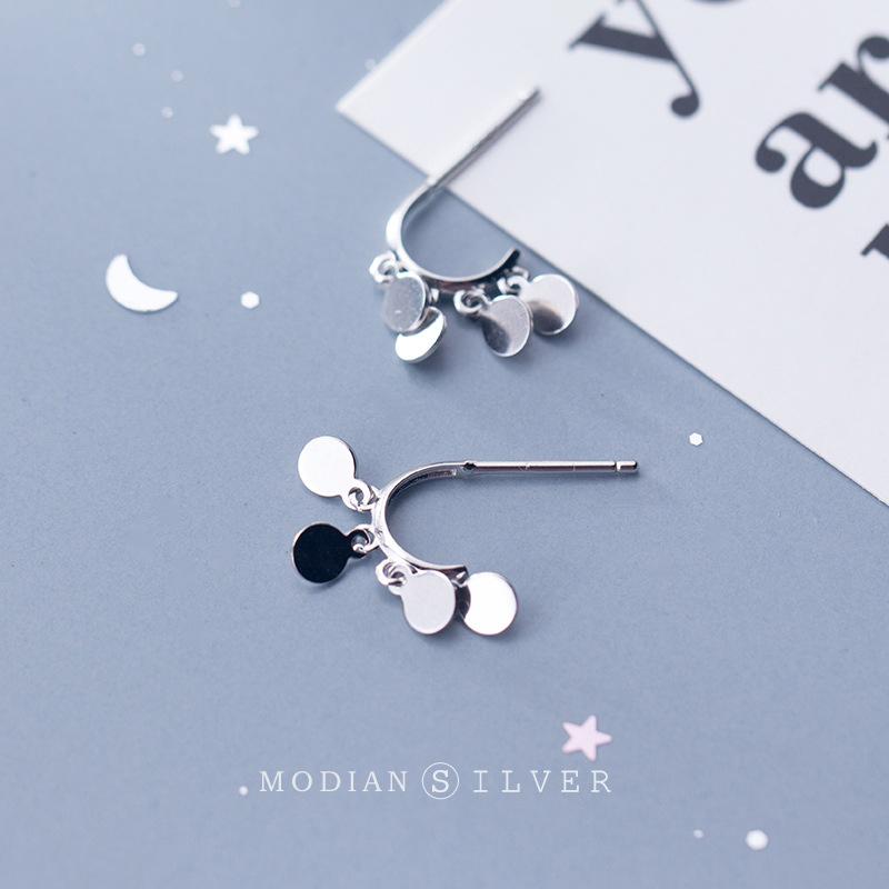 

Stud Earrings Modian Fashion Swing Classic 925 Sterling Silver Sparkling For Women Exquisite Fine JewelryStud