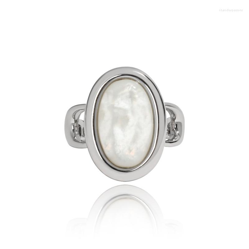 

Cluster Rings Oval Shell Light Luxury Sterling Silver 925 For Women Couple Adjustable Trending Products 2023 Ring Designer Fine Jewelry