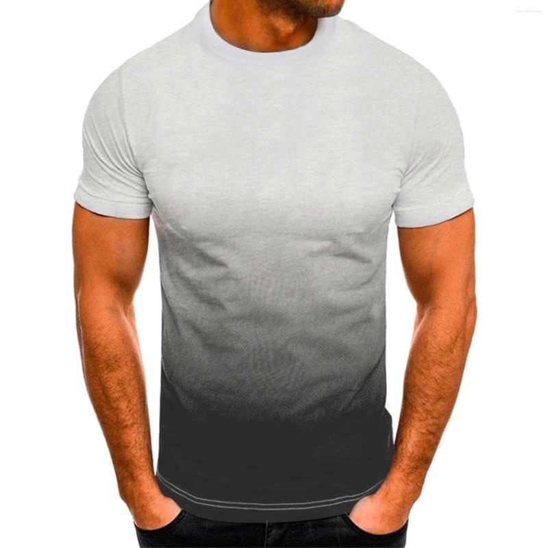 

Men's T Shirts Men's Slim Casual Fit Gradient Color Short Sleeve Shirt Summer Fashion Sports Gyms Men Fitness Breathes Tees Tops 2023, Black