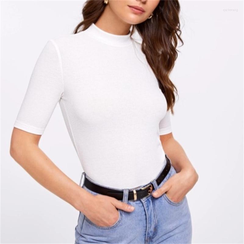 

Women' T Shirts Womens Half Sleeve Mock Turtleneck Tunic Tops Casual Spring Basic, Black