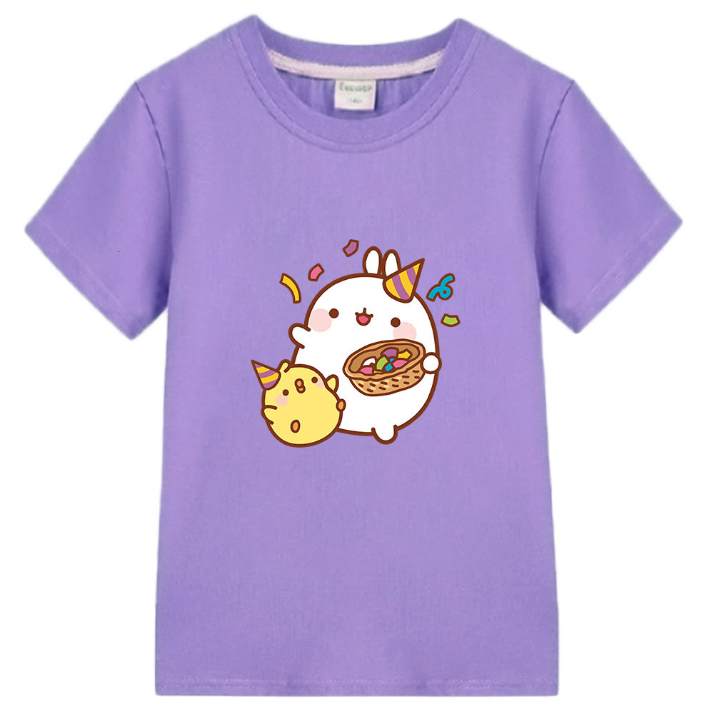

T-shirts Cute Molang T Shirt Kids Cartoon Rabbit Animals T-Shirts Children's Clothing Girls Tshirt Baby Boy Clothes 100%Cotton Kawaii Top 230414, White