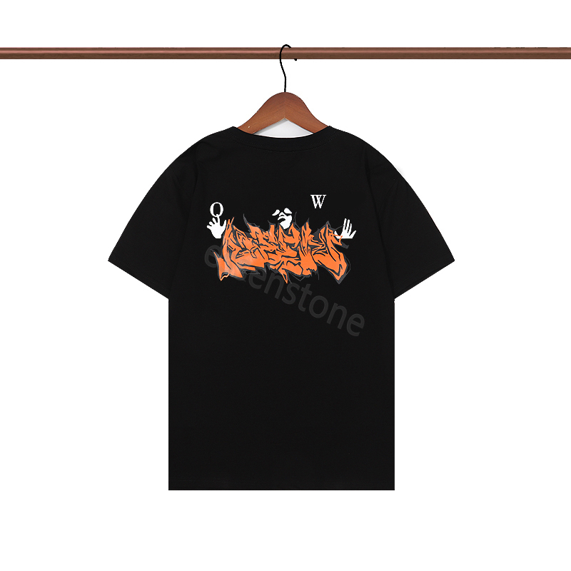 

Spring and Summer New Eur and US OFFs tshirts Flame Printing High Quality tshirts Men's and Women's Designers white Cotton tshirts Top Men's Luxury Short Sleeves, The same as real