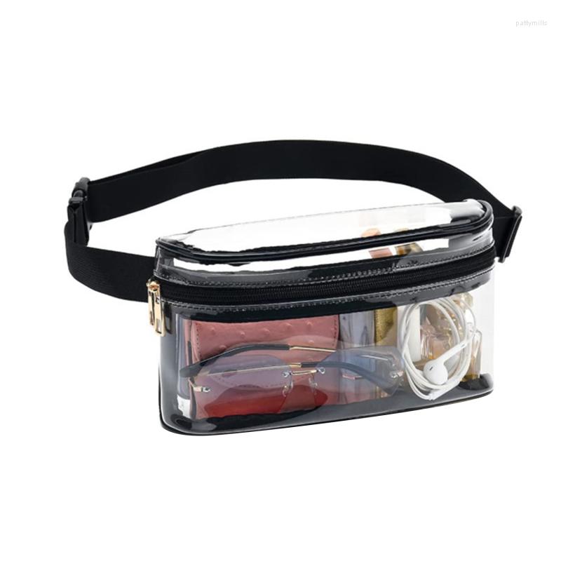 

Waist Bags Woman Packs Clear Fanny Pack Waterproof Cute Bag Purse Transparent Adjustable Belt Harajuku Wallet, Black