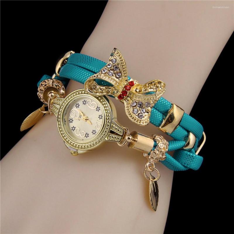 

Wristwatches Luxury Watch For Women Butterfly Retro Rhinestone Bracelet Watches Elegant Wedding Quartz Montre Femme Relogio