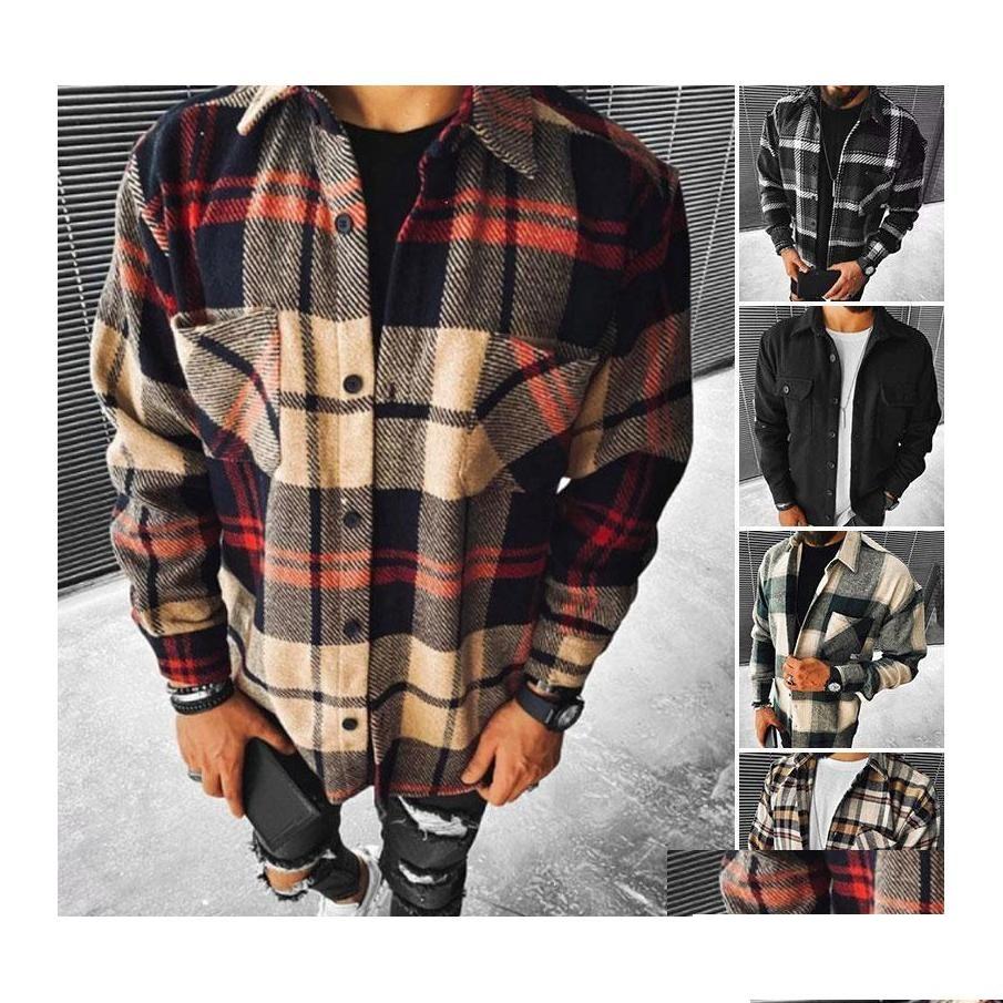 

Mens Casual Shirts Fashion Spring Plaid Flannel Man Long Sleeve Soft Comfort Slim Fit Styles Men Jacket Ca Dhv3F