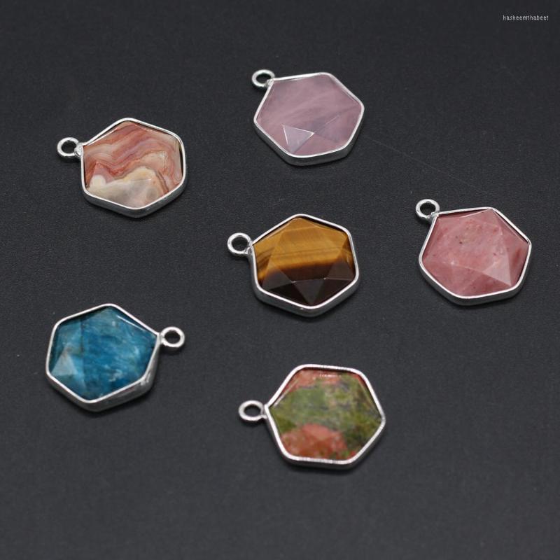 

Pendant Necklaces Star Of David Hexagon Pendants Silver Plated Tiger Eye Apatite Charms For Jewelry Making DIY Female Necklace Earring Gifts