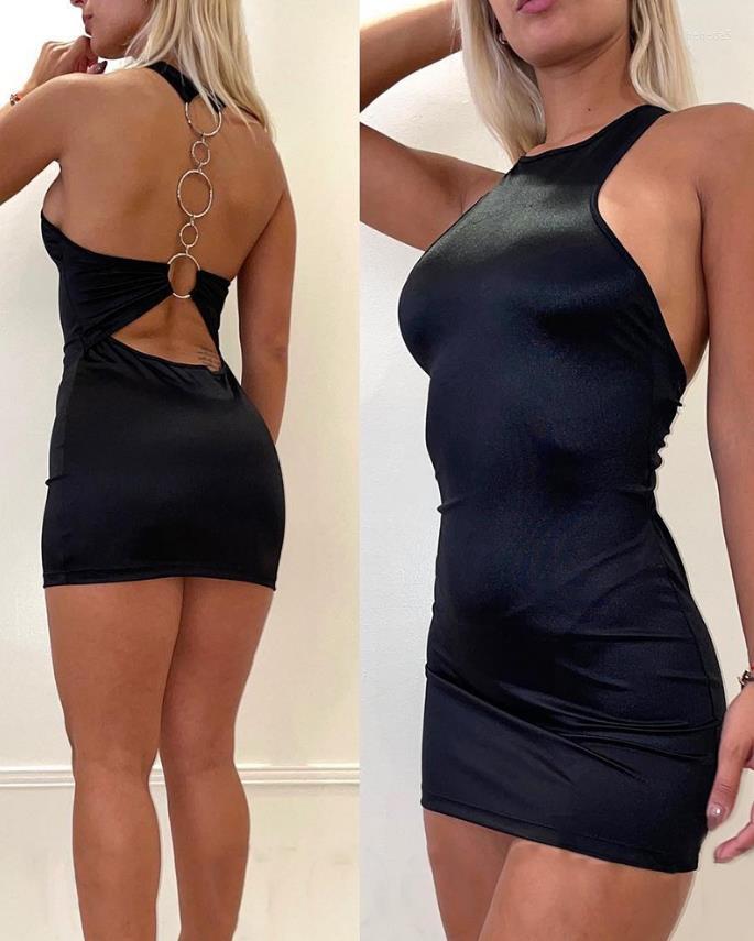 

Casual Dresses Halter Backless Cutout Bodycon Dress