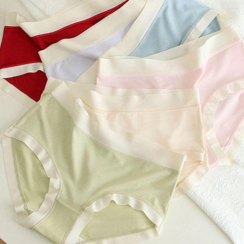 

Women's Panties Simple Solid Color Breathable Underwear Sweet Sexy Female Mid-Waist Briefs Lovely Comfortable Cotton Underpants, Pink